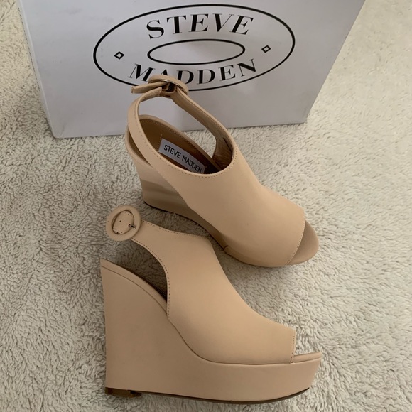 Steve Madden Shoes - Steve Madden Extinct Blush Peep-toe Wedge